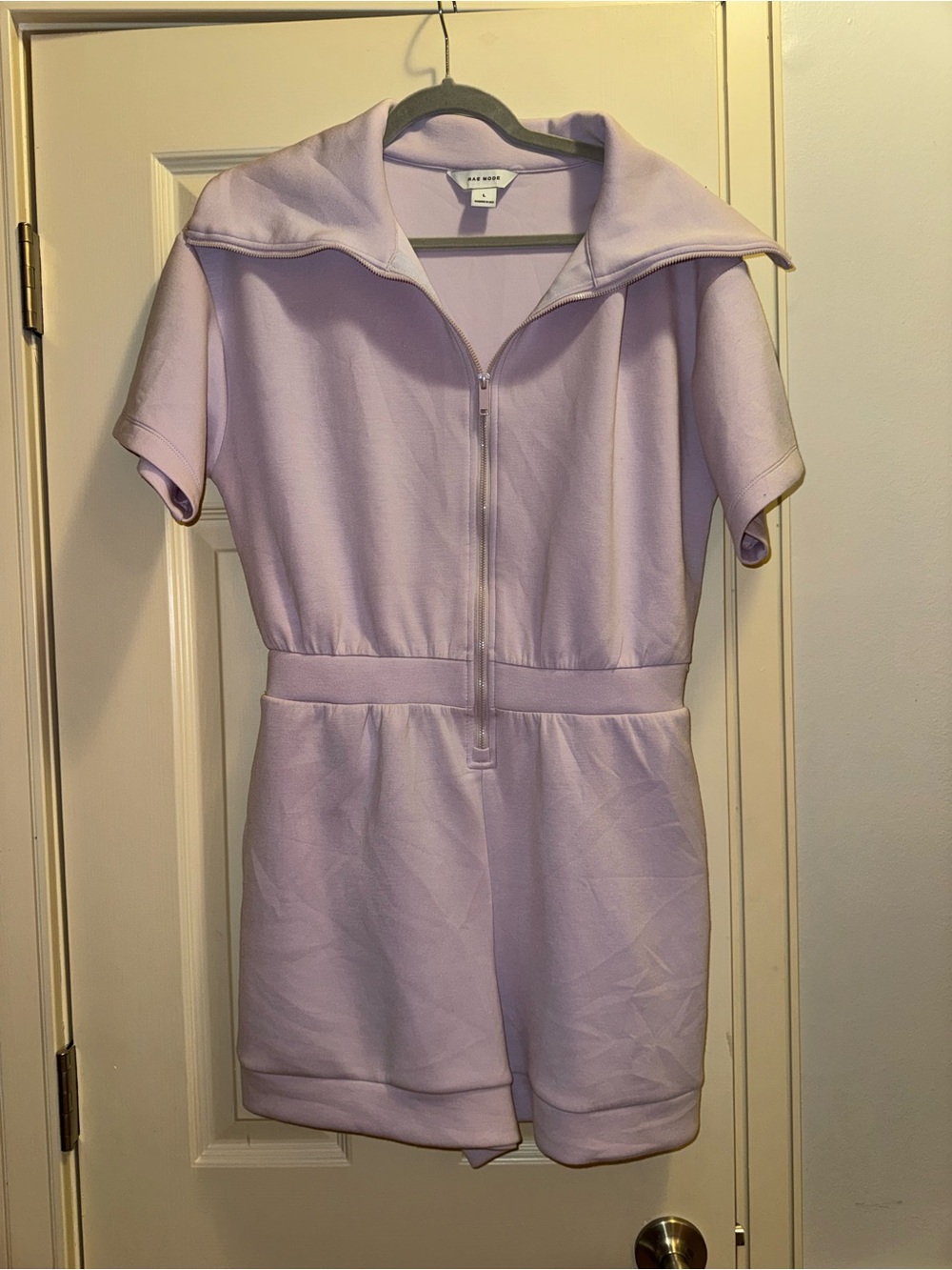 A New Day Lilac Zip-Front Short Sleeve Romper